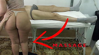 Maid Masseuse with Big Butt concession for me Lift her Dress & Fingered her Pussy While she Massaged my Dick !